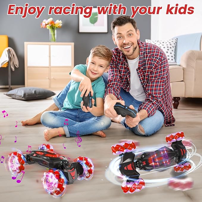 Gesture Sensing RC Stunt Car,Remote Control Car Toys for Ages 5-13,Drift Cars with Lights Music,4WD 360° Spins All Terrains Kids Toys RC Cars, 8-12 Best Birthday Gift for Kids