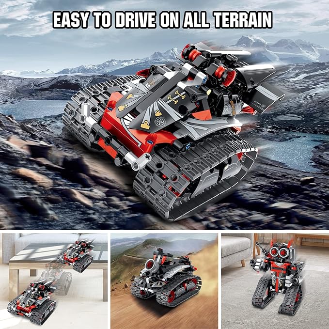 VINTOP 3-in-1 STEM Remote & APP Controlled Coding Robot Building Kit for Boys 6-12, 419 Pcs RC Robot/Tank/Car Educational Building Blocks Toy, Science Learning & Engineering Gift for Kids