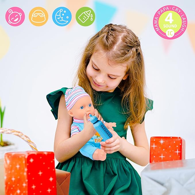 Baby Doll Care Toys, 30PCS Baby Dolls Bath Set & Doctor Kit, Pretend Play Baby Doll Set, Incl Bathtub, Bathrobe, ECG, Thermometer, Toddlers Toys Gifts for Age 3 4 5 6 Year Old Girls