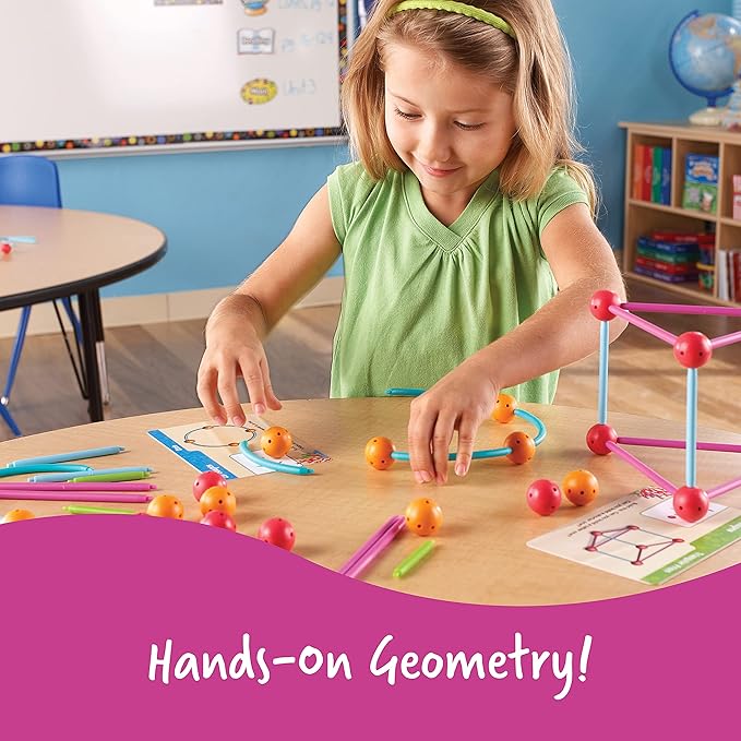 Learning Resources Dive into Shapes! A Sea and Build Geometry Set - Math Manipulatives, 3d Classroom Must Haves, STEM Games, Fine Motor Skills, Science Experiments for Kids, Building Supplies