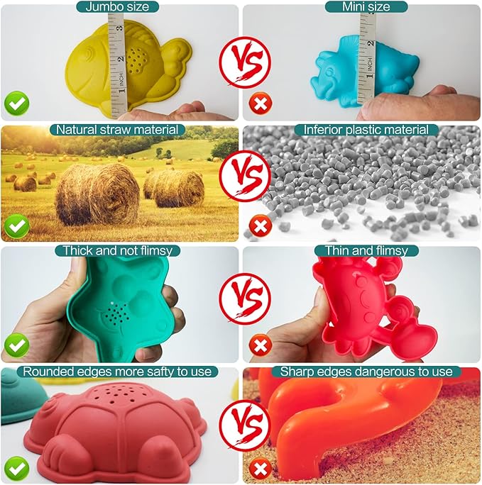 Beach Toys for Kids - Sand Toys Set Includes Collapsible Sand Bucket Shovel and Sand Rake Toy for Beach 12 PCS, Sandbox Toys Sandcastle Building Kit (A)