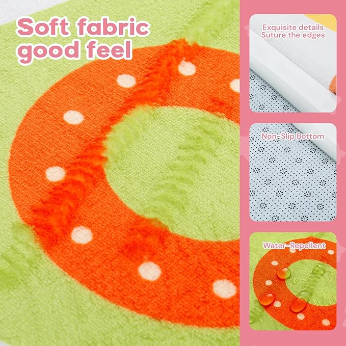 Baby Play Mat for Floor, 50'' x 50'' Thicken Foam Soft Padded Mat for Tummy Time, Playpen Playmat for Toddlers, Water-Repellent Coral Velvet, Non-slip Bottom Safe for Crawling (Animal)