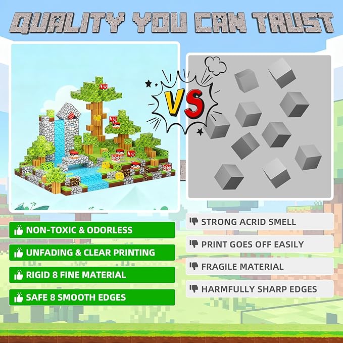 176 PCS Magnetic Blocks for Kids Ages 4-8, STEM Building Toys for 3+ Year Old Boys Girls, Magnetic Tiles Stacking Blocks Educational Preschool Toys Birthday Gifts