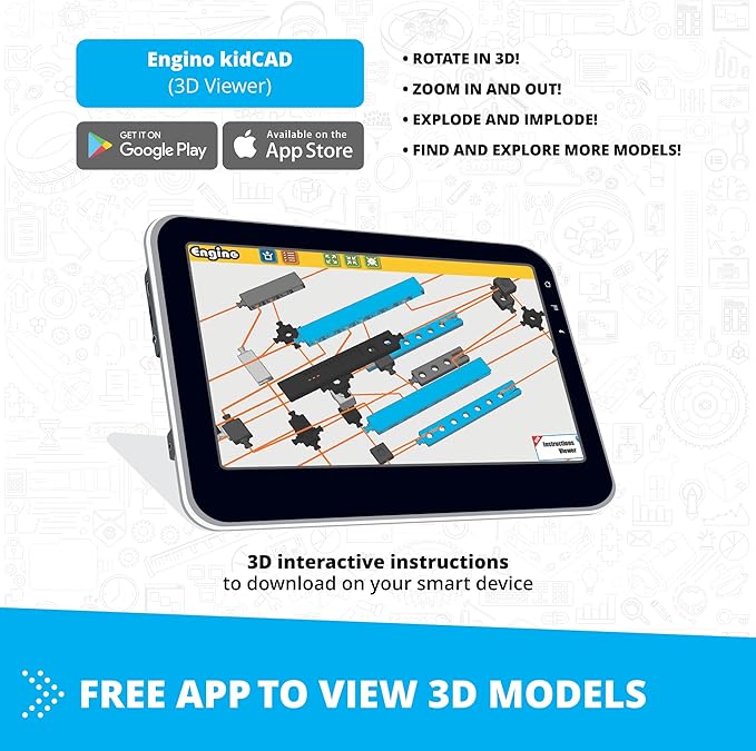 Engino Inventor STEM Toys, Motorized 4-Wheeled Extreme Bike, Construction Toys for Kids 9+, Building Kit, STEM Projects, Gifts for Boys & Girls, Engineering Kit (10 Models to Build)