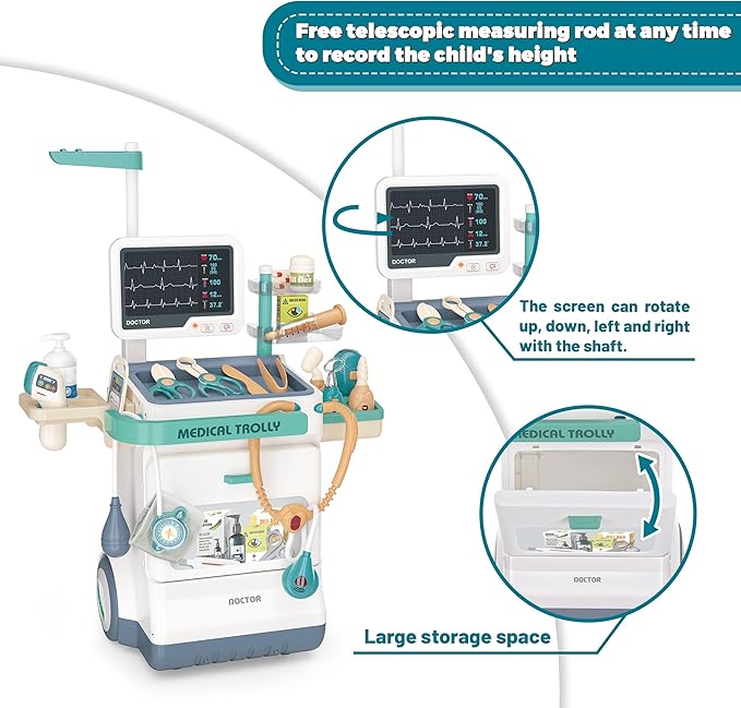 Deluxe Doctor Kit for Kids - 26 Piece Pretend Medical Station Toy Set with Play Stethoscope and Medical Instruments - Perfect Role Play Gift for Toddlers and Young Children