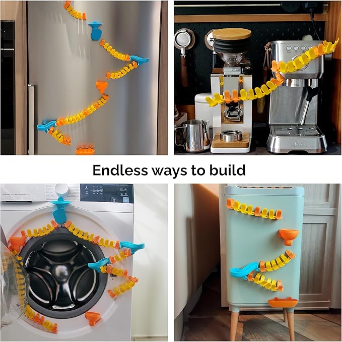 Oribel VertiPlay Magnetic Marble Run | Builder Set STEM Toy | Creative Free Play Construction Kit for Kids | Works on Fridges, Lockers & Metal Surfaces | Builder Set (75)