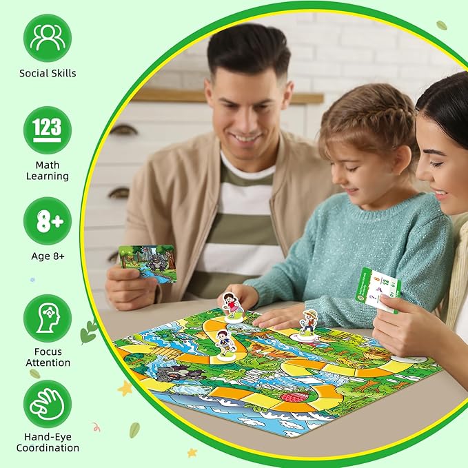 Forest Fraction Board Game|Math Games for Kids|Fraction Play Games - Gr. 3-4|Educational Learning Board Games for Boys and Girls|Classroom Travel Indoor Outdoor Family Game
