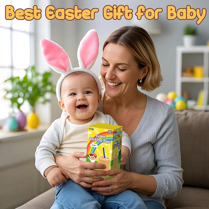 ZIZZ Montessori Toys for 1-3 Years Old - Color Sorting Toys for 1-3 Year Old Toddler Color&Shape Learning Game Educational Toy for Toddler Ages 2-4 Toddlers Christmas Birthday Gifts