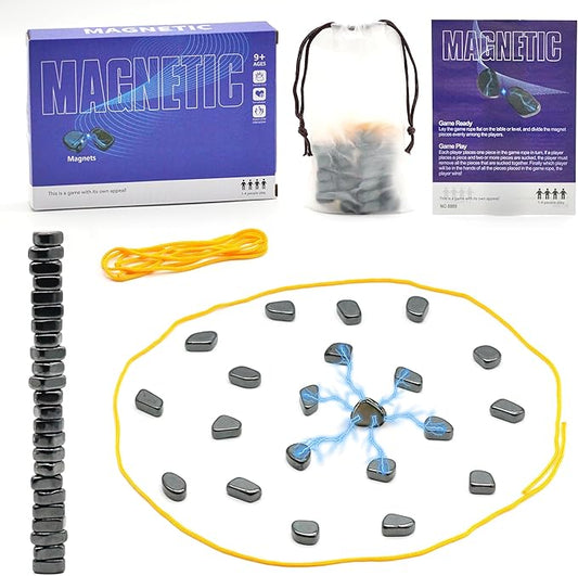 Magnetic Chess Game with 24 Stones, Christmas Family Games for Kids and Adults, Best Multiplayer Strategy Board Games for Family Game Night, Indoor Outdoor Portable Magnetic Travel Chess Set