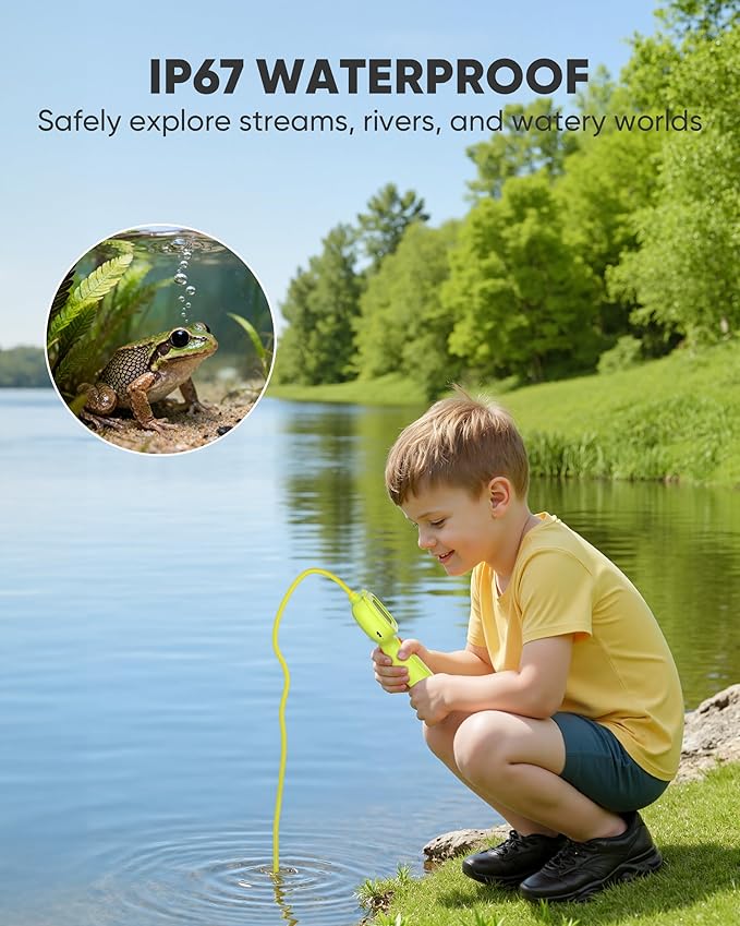 IWOBAC 2.6FT Borescope Snake Camera Toy with Light & 32GB SD Card for Kids Science Educational STEM Toys for Outdoor Camping Nature Exploration Birthday Gift for 4 5 6 7 8 9 10 12 Years Old Boy Girls