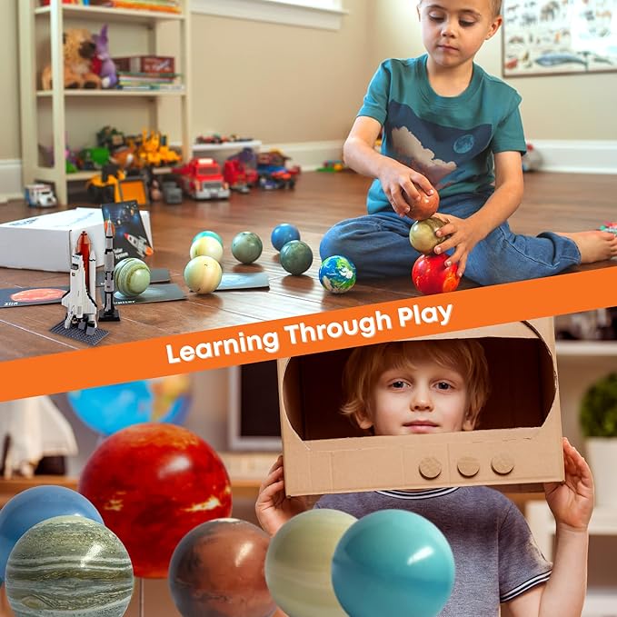 Planets for Kids Solar System Toys 3-5, Solar System for Kids, Space Toys for Kid 5-7, Science Toy Model, Space Balls, Astronaut Toy