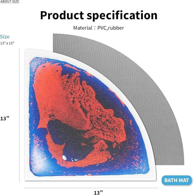 Art3d 4-Pack Colorful Liquid Sensory Floor Tiles, Fan-Shaped Liquid Fusion Sensory Dance Mats for Kid Toddler, 13" x 13"