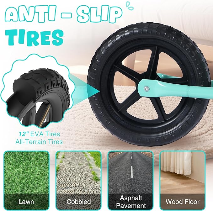 MEGHNA Toddler Balance Bike Kids Toy Aged 2-5 Years Old with Safety Footrest Adjustable Height Seat and Handlebar Strider Bike 8 inch Wheel for Over 18 Months Baby Toddler Kids, Easy to Assembly