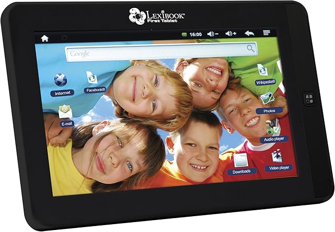 LEXiBOOK First Android Child Educational Tablet, General Knowledge Games, Included Library, USB, TF Card & Aux-in Connection - MFC150GB, Black