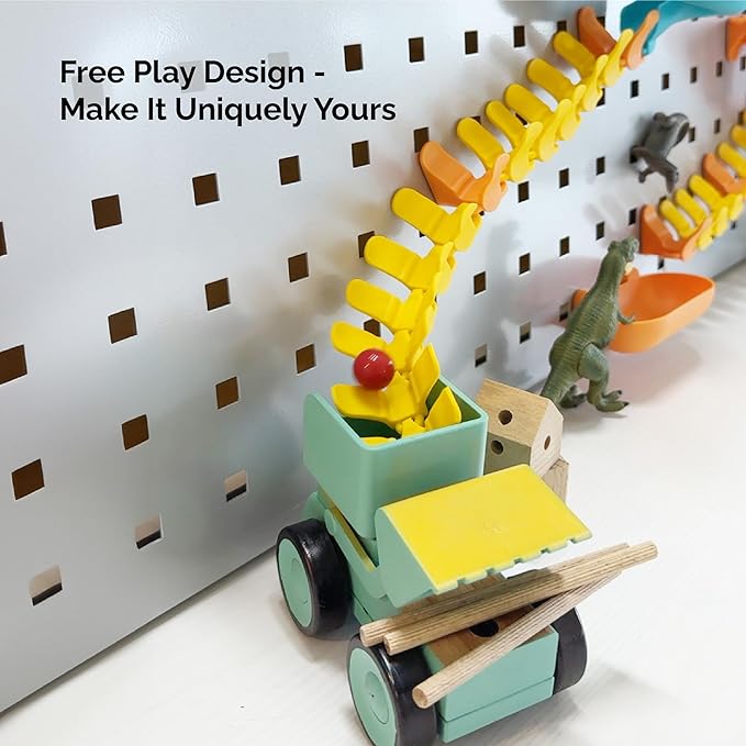 Oribel VertiPlay Magnetic Marble Run | Builder Set STEM Toy | Creative Free Play Construction Kit for Kids | Works on Fridges, Lockers & Metal Surfaces | Builder Set (75)