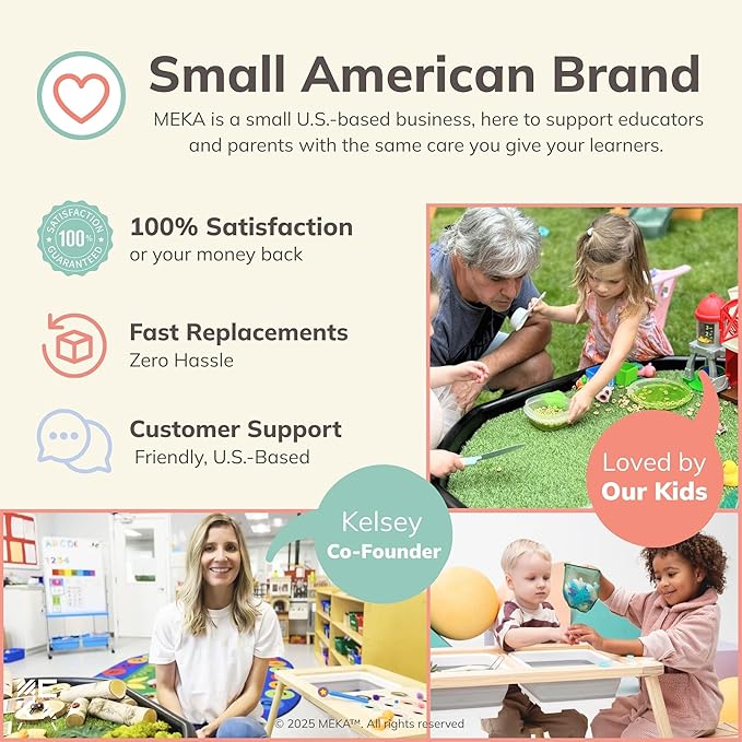 MEKA Small (28"x28") Tuff Tray Black with Artificial Grass Insert Play Mat Bundle, Sensory Tray Plus Stand Set, Sand and Water Table for Toddlers, Outdoor Kids Table and Sensory Table