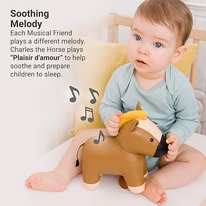 Little Big Friends Musical Baby Toy – Soft Plush Pull-String Cord Classical Toy for Baby & Toddlers | Soothing Stuffed Cuddly Animal Gift | Charles The Horse