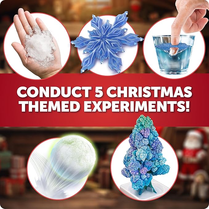 Blue Marble Santa's Christmas Science Workshop - Holiday STEM Kit for Kids with 5 Magical Experiments & 20 Bonus Activities, Educational Science Kit, for Kids Age 8 and Up