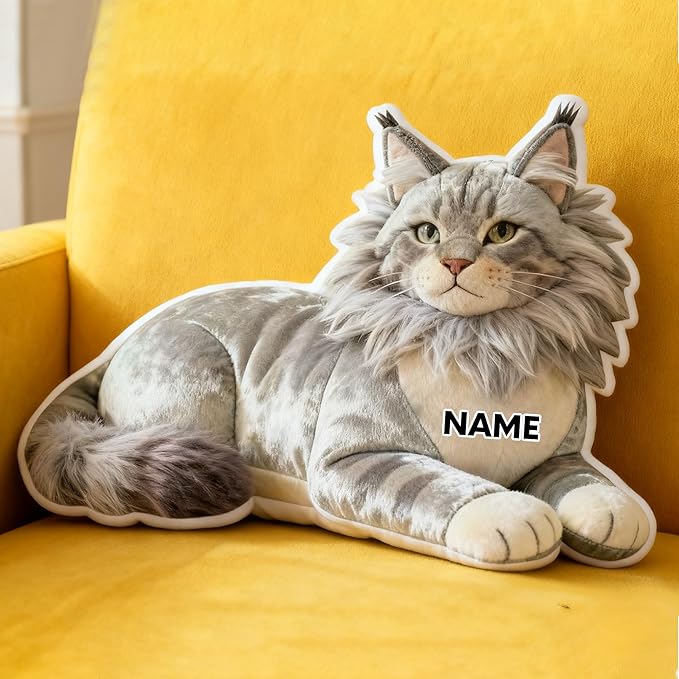 Custom Pet Shaped Pillow Cute Personalized Name Plush Doll, Double-Sided Construction Engineering Vehicle Pillow for Kids, Birthday Gifts for Boys and Girls Sofa Decorative Pillows 8-32in