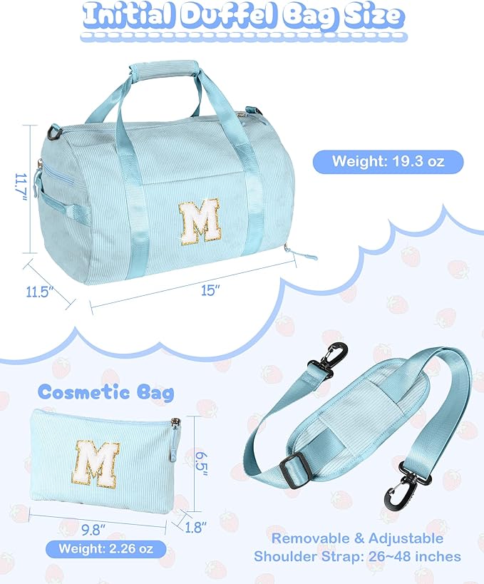 14 Year Old Girl Birthday Gifts, Girls Gym Bag, Kids Personalized Dance Bags with Shoe Compartment, Customized Travel Tote with Toiletry Bag, Gift for Ballet Gymnastics Girl (Letter Q)