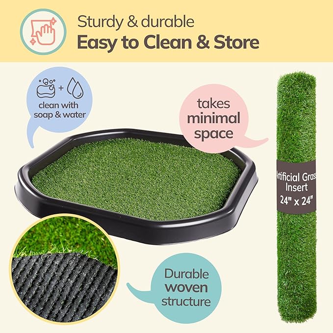 MEKA Small (28"x28") Tuff Tray Black with Artificial Grass Insert Play Mat Bundle, Sensory Tray Plus Stand Set, Sand and Water Table for Toddlers, Outdoor Kids Table and Sensory Table