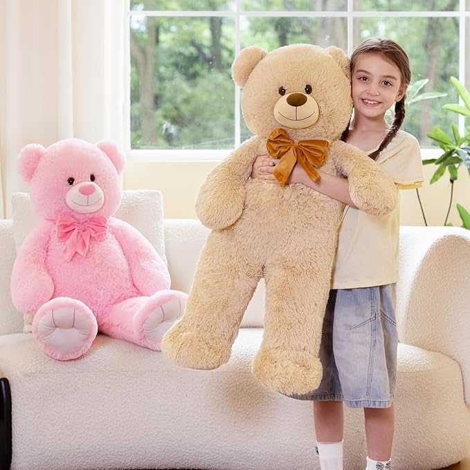 Tezituor Big Teddy Bear Stuffed Animal, 36" Large Plush Soft Bear Toys Baby Shower Decor Christmas Valentines Gifts for Girls Boys Girlfriends, Brown