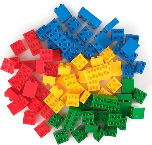 Strictly Briks Large Building Blocks Set - Imaginative Construction Play with Toddler Blocks - Classic Toys for Kids - Colorful Building Bricks for Creative Play - 84 Pieces, Basic Colors