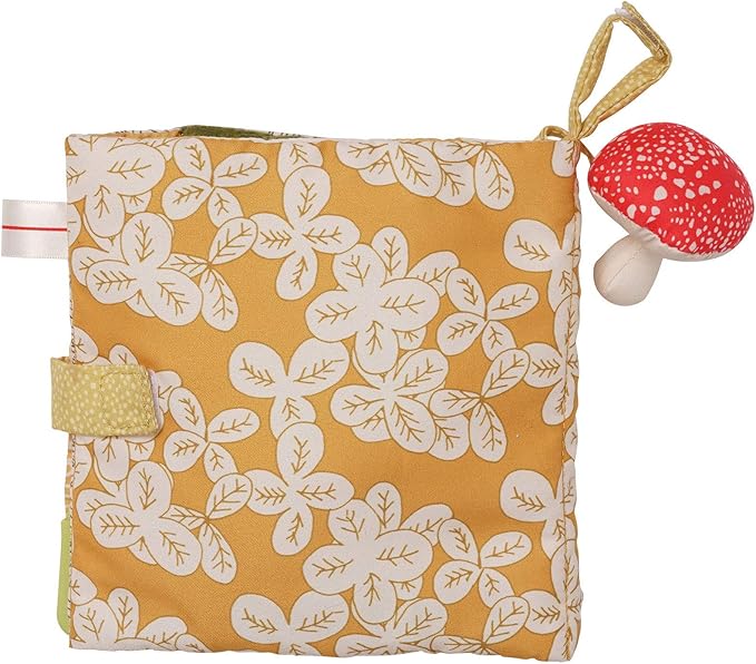 Manhattan Toy Deer One Soft Activity Crinkle Book & Fold Out Pat Mat for Baby, Toddler with Squeaker, Discovery Mirror and Teether