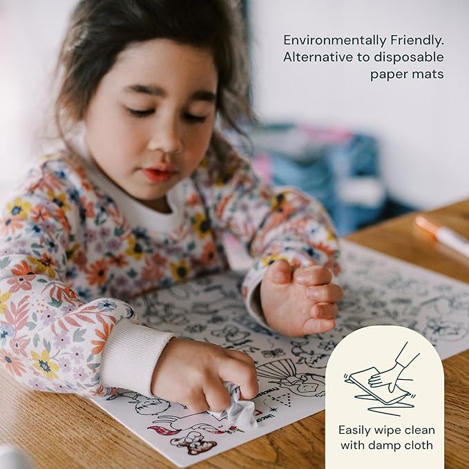 100 Squares Classic Doodle Mat – Reusable Silicone Math Activity for Toddlers and Kids – Educational Number Chart with 9 Dry Erase Markers – Mess-Free Learning Toy – Ages 3-7