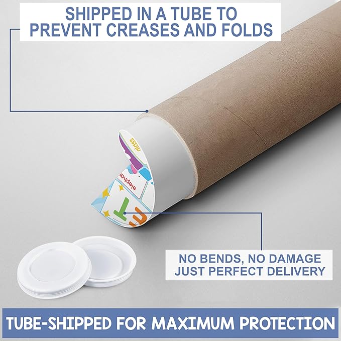 BEAWART ABC Alphabet Posters (Pack 4 - 16'x24'), Color Shape Number Chart for Classroom Decor, Educational Posters for Toddlers 1-3, Learning Chart for Preschoolers, Homeschool Supplies, Double Laminated