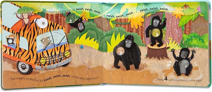 Melissa & Doug Children's Book - Poke-A-Dot: The Wheels on the Bus Wild Safari (Board Book with Buttons to Pop)