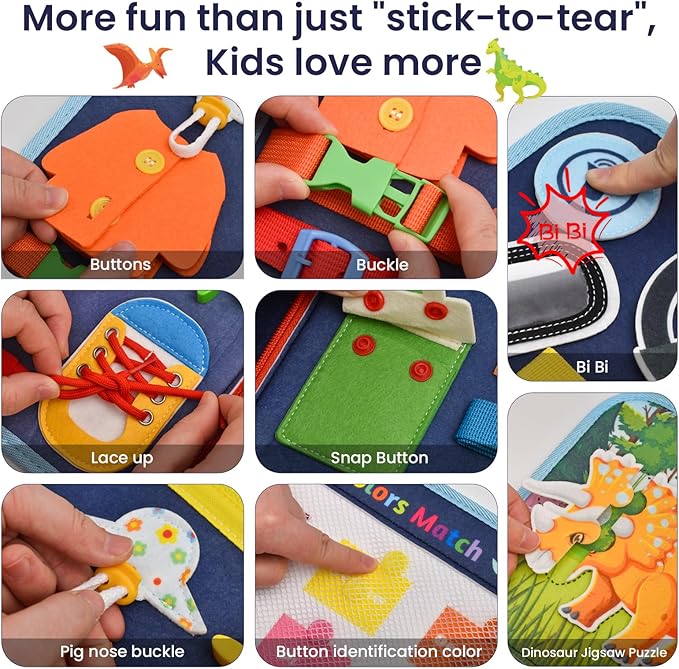 Busy Book for Toddlers 1-3, Montessori Toys Busy Board for 1 2 3 4 Year Old Boy Girl Birthday Gift Educational Learning Quiet Activity Book Airplane Car Travel Toys for Tollders Kids 1-3