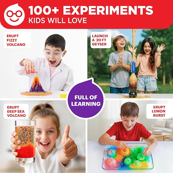 Doctor Jupiter Super Science Kit for Kids Ages 8-12 | Chemistry Set, STEM Toy with 100+ Experiments & Geyser Tube Ideas for Boys & Girls 8+ Years Old | Learning & Educational Projects