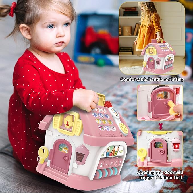 Montessori Toys for 1+ Year Olds Girl Gifts - 8-in-1 Musical Learning House Baby Toy 6-12 12-18 Months, Toddler Toys Age 1, 2 Year Old Girl Birthday Gifts
