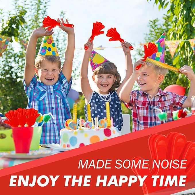 36 Pcs Hand Clappers Noisemakers 7.5 Inch Clappers Noisemakers Plastic Hand Clappers for Birthdays Game Football Sporting Events Cheers Supplies Dance Basketball Football Noisemakers（Red）