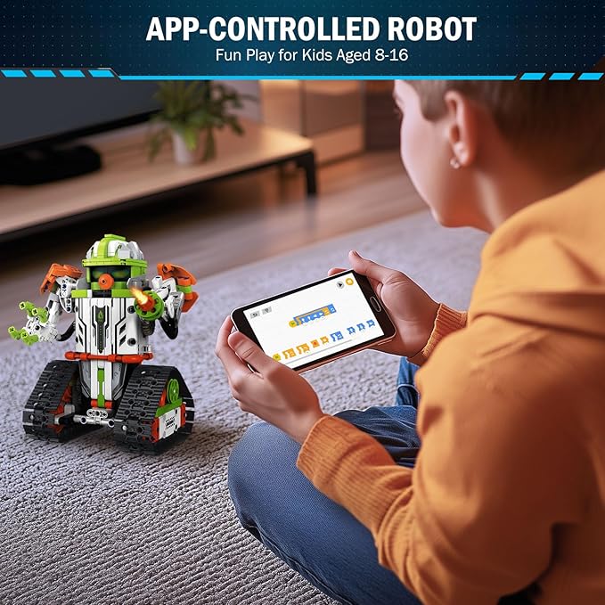 STEM Robot Building Kit with Remote Control for Boys Age 6-13, Coding Robotic Technic Toys Birthday Gifts for Kids, 5 in 1 Science Kit Robotic Models with 539 Pieces