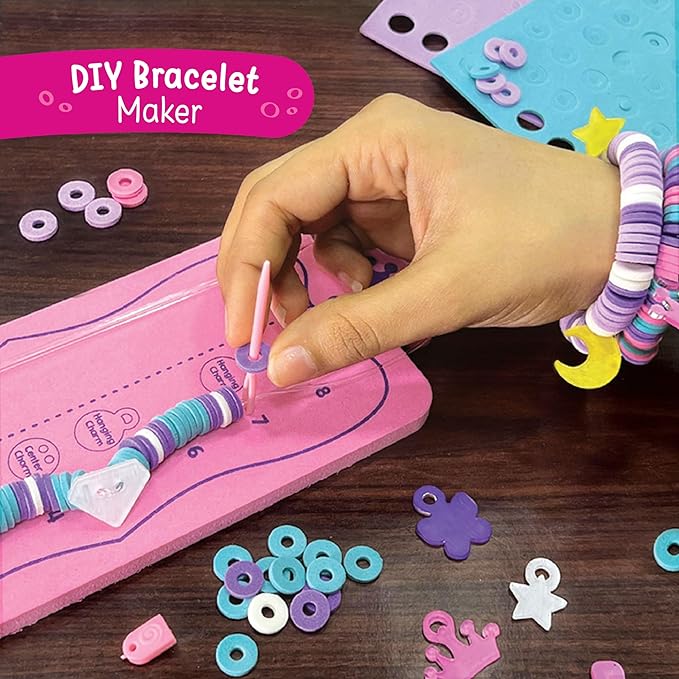 Imagimake Princess Craft Kit | 10 Mess-Free DIY Activities | Bracelet Making Kit, Unicorn Pouch, Butterfly Wands & Photo Frame | Girls Toy Age 6-8 | Christmas Gifts Girls Ages 5,6,7,8,9,10,11,12 Years