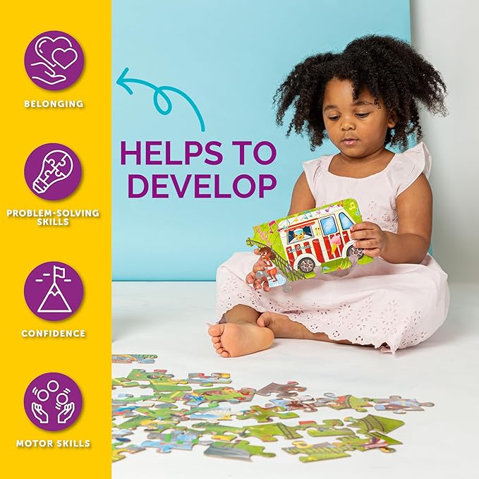 Upbounders Little Likes Kids - Splash Park Jumbo Puzzle, 48 Pieces, Beginner Jigsaw Floor Puzzle with Multicultural Family Children Preschoolers at Play, Age 4-8