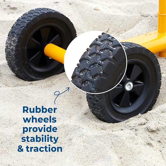 Stargo Kids Excavator Toy Sand Digger on Wheels, Steel Sandbox Digger Toys for Boys, Sand Toys Ride On Excavator, Beach Toys