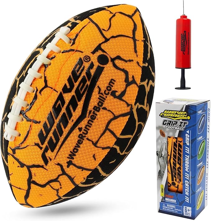 Wave Runner Grip It, Size 9.25in - Water Football, Beach Toys, Kids Outdoor Games for Summer | Pool Toys Football - Special Grip Pattern, Double Laced, Lightweight, All Weather Fun Water Toy