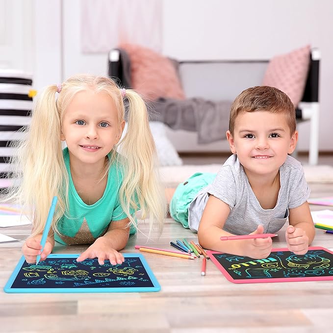 LCD Writing Tablet for Kids, 15 Inch Colorful Drawing Doodle Board, Learning Educational Drawing Pad Toys for Kids, Christmas Birthday Gift for 3 4 5 6 7 8 9 Year Old Girls Boy