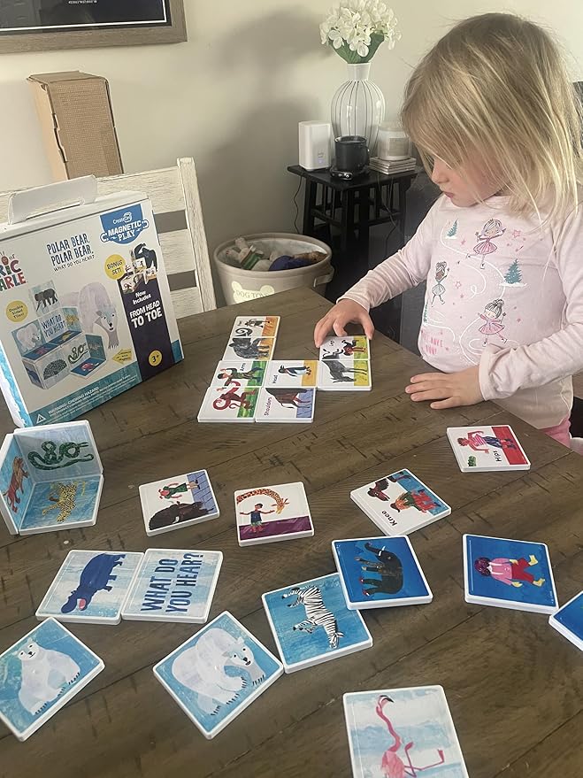 CreateOn Eric Carle Polar Bear with Head to Toe Bonus Set Magnetic Tiles, Building Set for Kids, Magnetic Building Toys for Kids, STEM Toys for Boys and Girls Ages 3+, 24 Piece