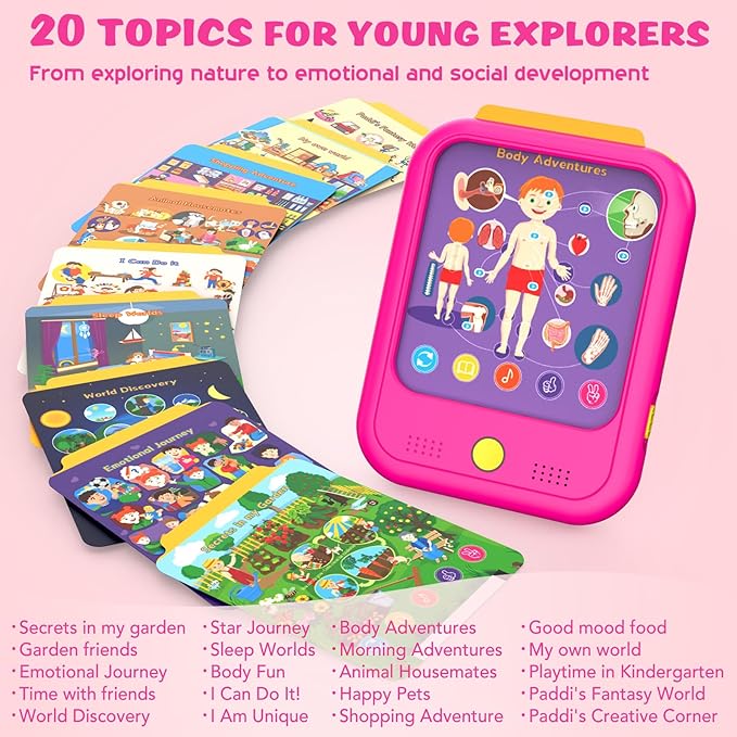 Kids Learning Tablet Educational Learning Pad for Toddlers 2-5 to Learn Alphabets, Numbers, Foods, Time, Music, Talking Cards for Toddlers，Learning Educational Toy Kids Gifts