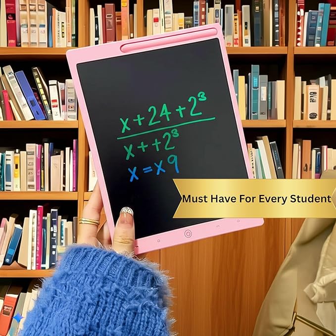 2-Pack LCD Writing Tablets for Kids – 12″ Large & 8.5″ Portable Colorful Doodle Boards – Eye-Safe LCD Screen, Ultra-Thin, Reusable Drawing & Learning Toys for Girls Boys Teenagers(Black)