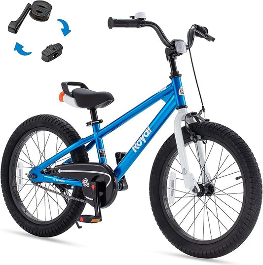 RoyalBaby Kids Bike Freestyle Classic & EZ Balance Pedal Switchable Bicycle, 12 14 16 18 Inch, 3-10 Years Toddler to Big Kids