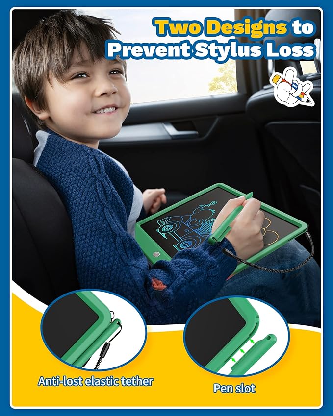 TEKFUN LCD Writing Tablet for Kids, 12inch Large Doodle Board Erasable Drawing Board, Zero Mess Coloring Travel Car Trip Toys for Toddler, Kids Birthday for Age 3-10 Boys & Girls