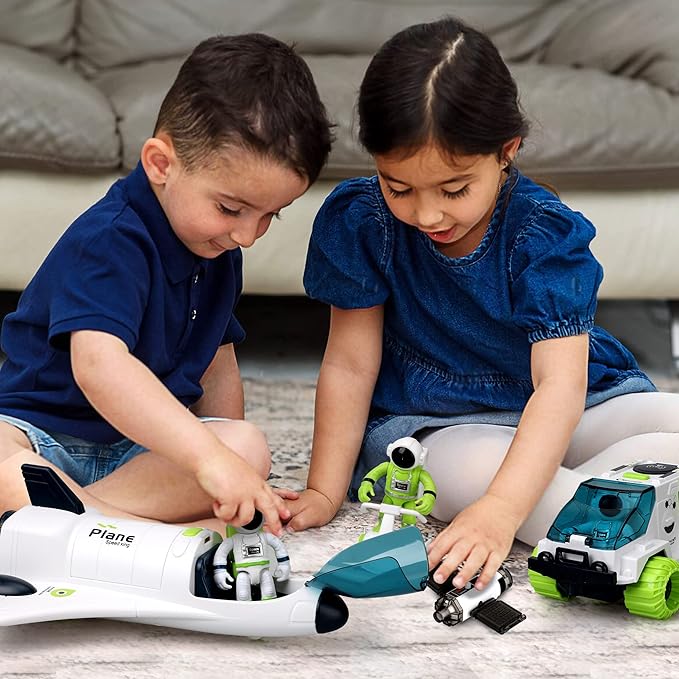 TOY Life Space Rocket Toys for Kids Shuttle Toy with Astronaut Figure and Rover for Boy 5-12 Kid Spaceship Planet Stem for Boys & Girls