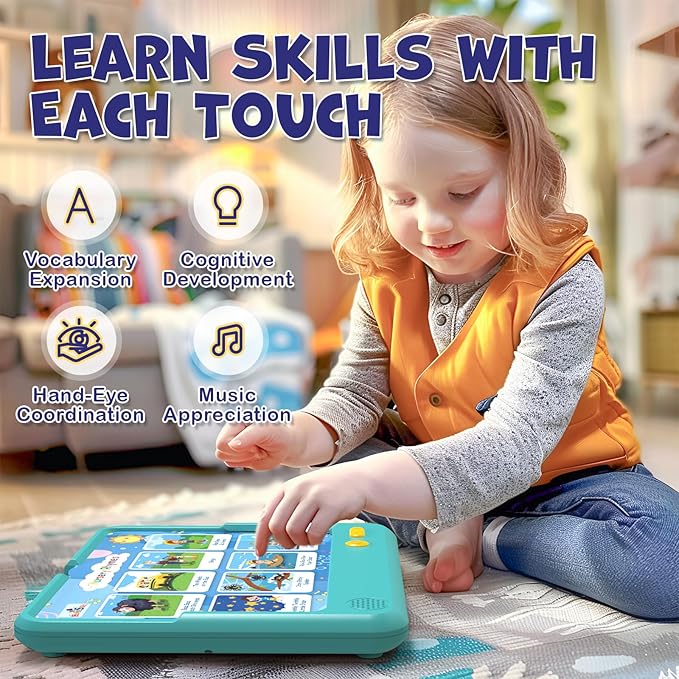 HOMESTEC Astro Pad, Toddler Interactive Learning Toys Ages 3 4 5 6, Kids Speech Therapy Educational Tablet Includes Sight Words, Nursery Rhymes, Stories, Perfect Christmas,Birthday Gift for Boys Girls
