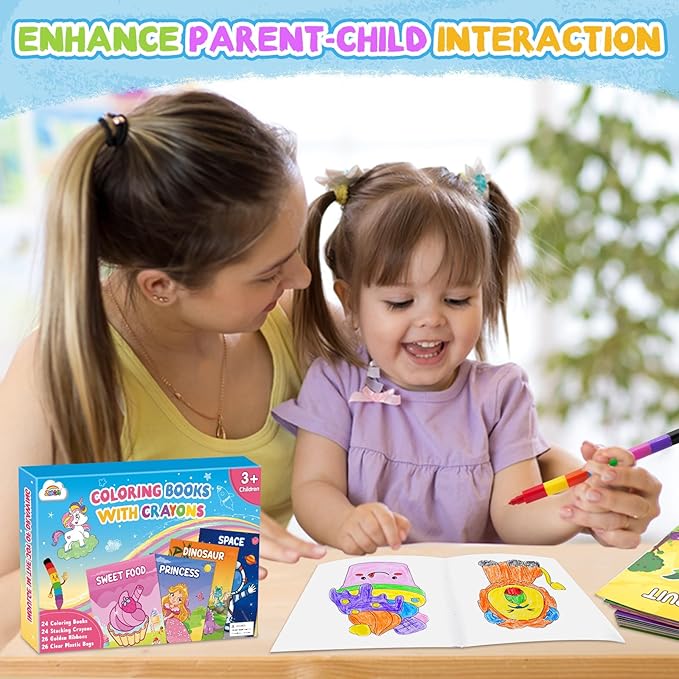 ZMLM Coloring Books for Kids Party Favors: Bulk Crayons Mini Coloring Books for Kids Ages 4-8 Birthday Goodie Bags Stuffers Toddlers Return Gifts Classroom Prizes