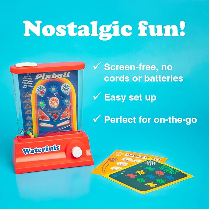 Playmonster Original Waterfuls Classic Handheld Water Games – Kids Games, Retro Travel Games, Fidget Toys for Kids, Autism Toys, 6 Interchangeable Back Panels, Screen Free Play, Portable, Ages 3+